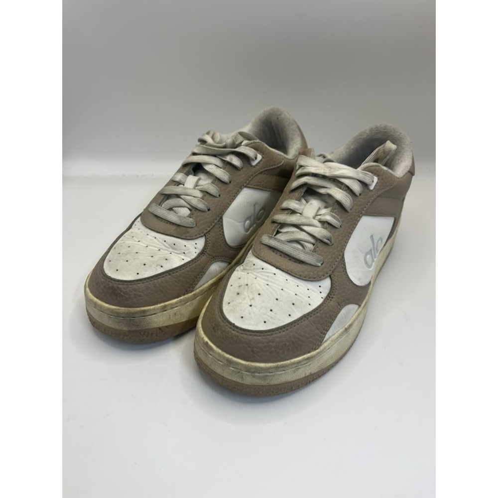 ALO Women's Sneakers Trainers Beige White Gold Low Top Lace Up US 6.5 UK 4 EU 37